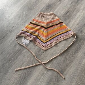 Love Knit crop top with Tie Straps size large